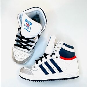 Used - Adidas - Ten Hi C High - Kids Sneakers Shoes - Blue,White - Size 11k